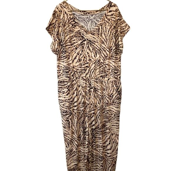 Comfort Code By Cuddle Duds Plus XL Jumpsuit Romper With Pockets Animal Print - Picture 9 of 12